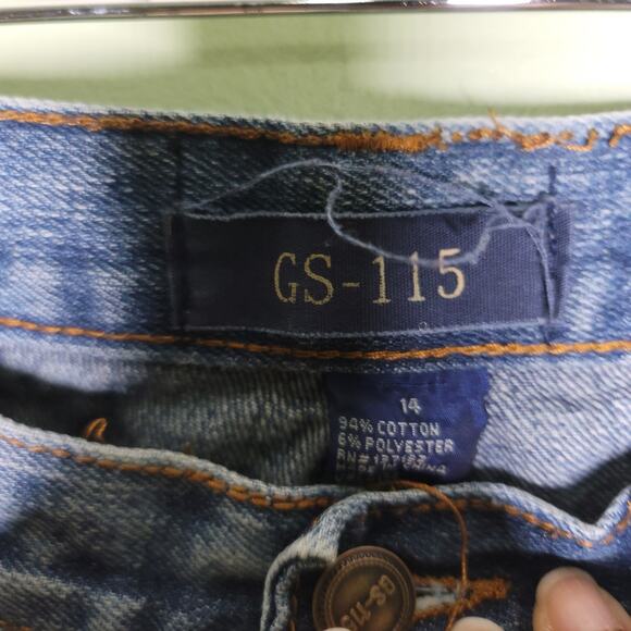 GS-115 Boys Jeans Size 14 Acid Wash Distressed‎ Straight Grunge - Picture 3 of 9